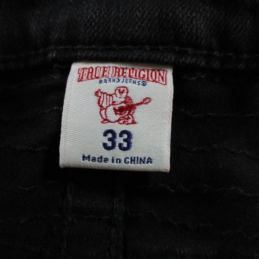 NWT True Religion Jeans Womens 33 Black Denim Super Skinny Moto Stretch Flap - Picture 10 of 14